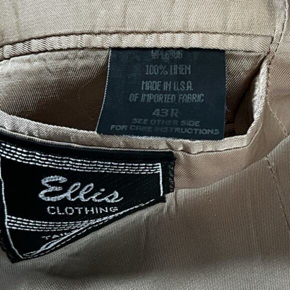 Ellis Sport Coat Blazer Light Blue Made in USA Size 43 R 100% Linen Work Wear - Picture 6 of 14